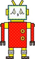 comic book style cartoon of a robot png