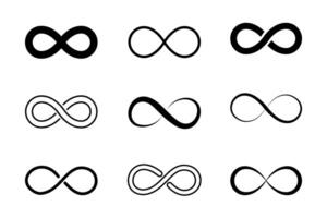 Infinity icon set on white background. vector