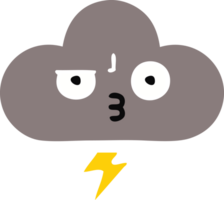 plano cor retro desenho animado do uma tempestade nuvem png