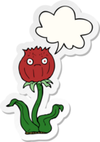 cartoon thistle with speech bubble sticker png