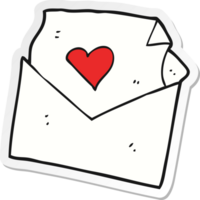 autocollant d'une lettre d'amour de dessin animé png