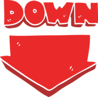 flat color illustration of down arrow symbol png