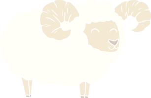 flat color style cartoon ram png