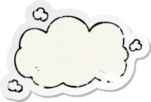 vinheta angustiada de uma nuvem de desenho animado png