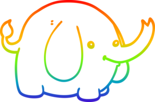 arcobaleno pendenza linea disegno di un' cartone animato elefante png