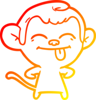 caloroso gradiente linha desenhando do uma engraçado desenho animado macaco png