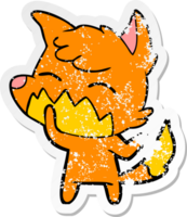 beunruhigter Aufkleber eines Cartoonfuchs png