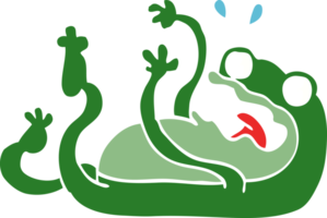 cartoon doodle frog png