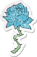 retro noodlijdende sticker van een cartoonbloem png