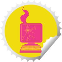 gebroken computer grafisch circulaire pellen sticker png