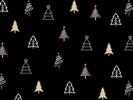 Christmas trees pattern for Winter season concept. Hand drawn isolated illustrations. vector