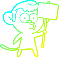 frio gradiente linha desenhando do uma desenho animado vaia macaco png