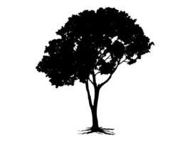 Black Branch Tree or Naked trees silhouettes. Hand drawn isolated illustrations. vector