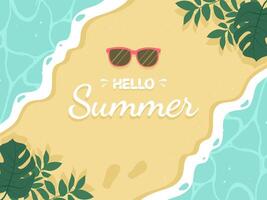 fresh beautiful beach summer banner design background pattern. horizontal poster, greeting card, header for website. vector
