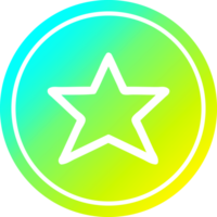 estrella forma circular icono con frio degradado terminar png