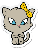 sticker van een cartoonkat png