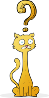 mano dibujado dibujos animados curioso gato png