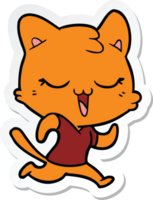 sticker of a happy cartoon cat png