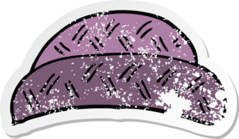 distressed sticker of a cartoon hat png