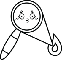 line drawing cartoon of a magnifying glass png