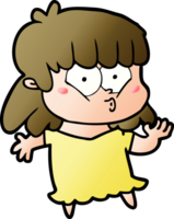 cartoon whistling girl png