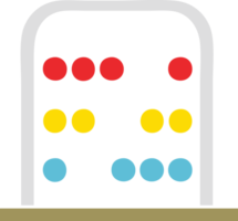 flat color retro cartoon of a maths abacus png