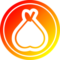 organisch Birne kreisförmig Symbol mit warm Gradient Fertig png