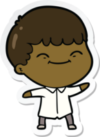 pegatina de un niño feliz de dibujos animados png