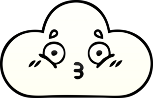 gradient shaded cartoon of a white cloud png