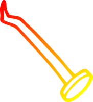 warm gradient line drawing of a cartoon nail png