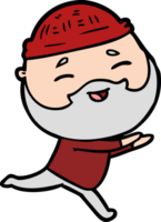 cartoon happy bearded man png