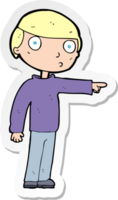 sticker of a cartoon man pointing png