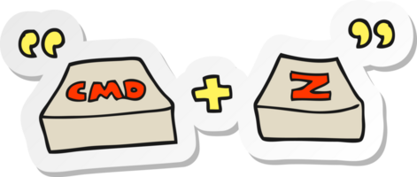 sticker of a cartoon command Z function png