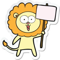 sticker of a happy cartoon lion png