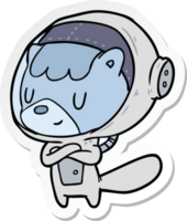 sticker of a cartoon astronaut animal png