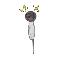 hand textured cartoon microphone png