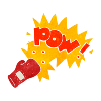 hand retro cartoon boxing glove punch png