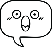 line drawing cartoon of a speech bubble png