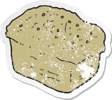 pegatina retro angustiada de un pan de dibujos animados png