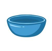 Blue ceramic deep bowl for cooking on a white background vector