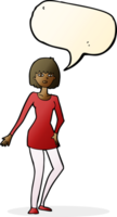 cartoon woman in dress with speech bubble png