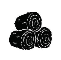 rolls with hay silhouettes symbol. illustration vector