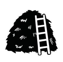 haystack with ladder silhouette symbol. illustration vector