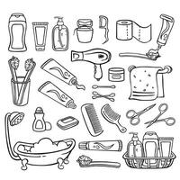 Large set of personal hygiene illustration objects vector