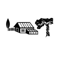 Silhouette isolated country house illustration vector
