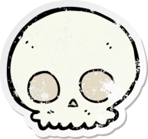 distressed sticker of a cartoon skull png