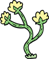 grappig boek stijl tekenfilm wilde bloemen png