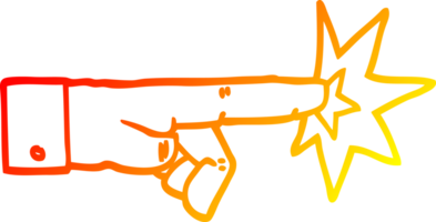 warm helling lijn tekening van een tekenfilm richten hand- png