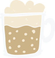 dessin animé doodle mousseux latte png