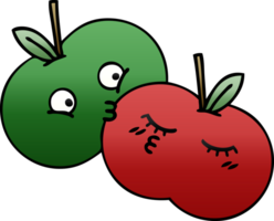 gradient shaded cartoon of a juicy apple png